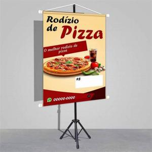 Banner 40x60 Lona 280g 40 x 60 4x0 Brilho Madeira e cordinha 