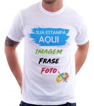 CAMISETA BRANCA ALGODÃO Estampa Colorida A4 4x0 DTF  