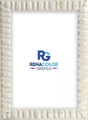 Porta Retrato de madeira - Branco com detalhes      